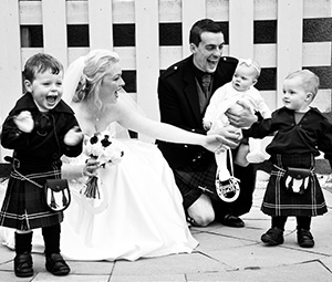 Couple with pageboys